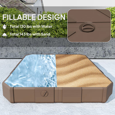 Heavy Duty Outdoor Umbrella Stand Base,Square Patio Umbrella Base,Cantilever Offset Umbrella Base