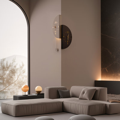 Crescent Backlit Corner Wall Clock