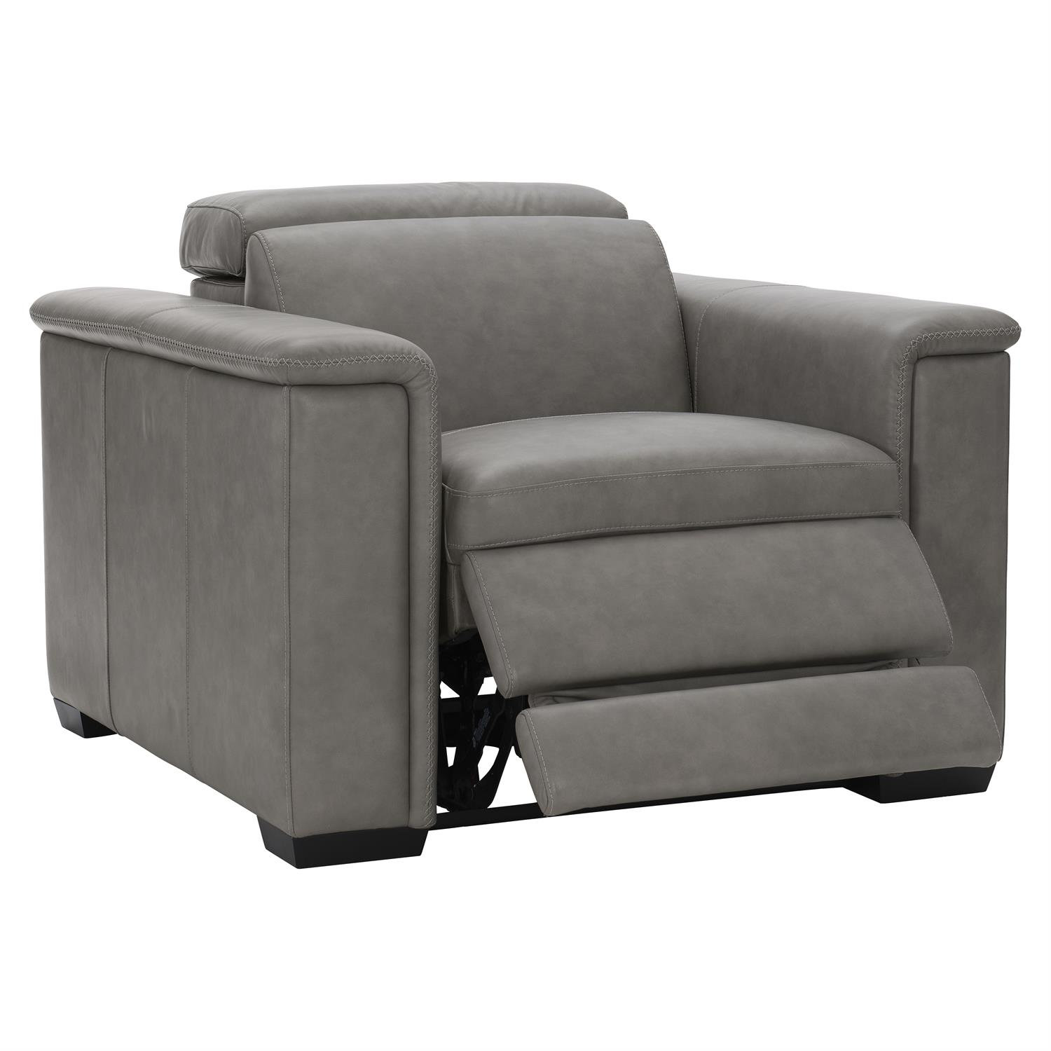 Lioni Genuine Leather Club Chair, Gray