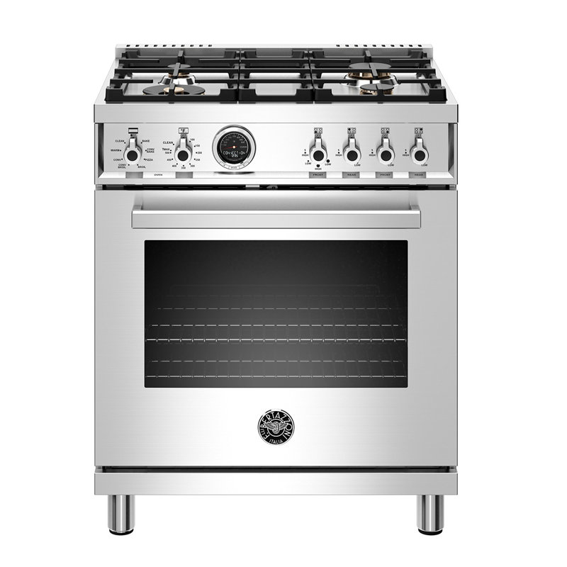 Bertazzoni 30" 4.6 Cubic Feet Free Standing Range, Stainless Steel