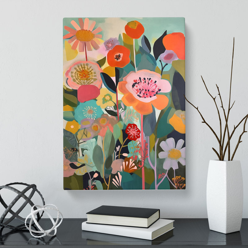 Southmead Flowers Retro Vol.5 - Wrapped Canvas, 76cm H x 50cm W x 3cm D