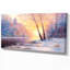 Paysage d'hiver avec une rivière - impression d'art graphique-52806524-15738124