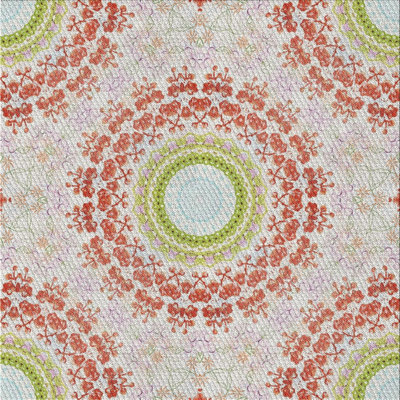 Tapis vert/rouge tissé à la machine