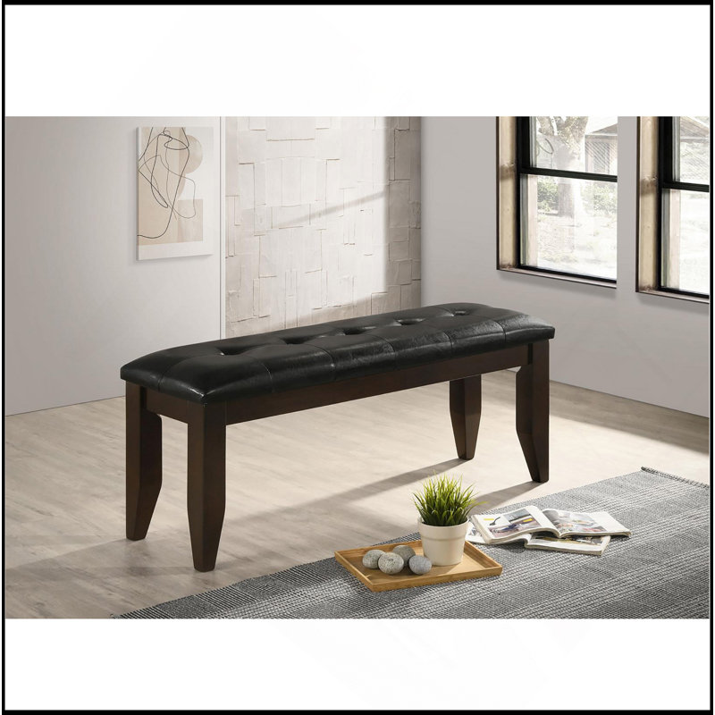 Banc de salle à manger rembourré cappuccino et noir