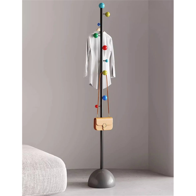 Cream Breeze Metal Art Clothes And Hat Stand, Black