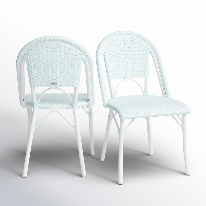 Chaise d'appoint Popplewell, Blanc / bleu-blanc
