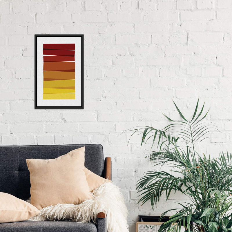 « rayures ii »-impression sur l’image, H 48 po x l 32 po x P 1,5 po, Toile avec cadre noir