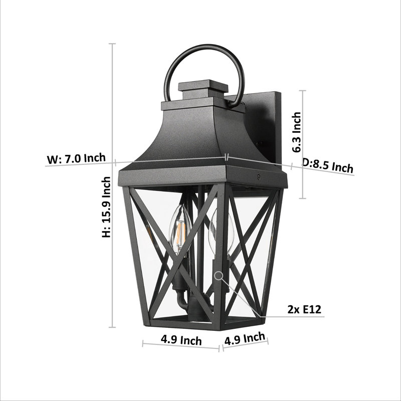 Waterproof Outdoor Wall Light with Clear Glass Shade
