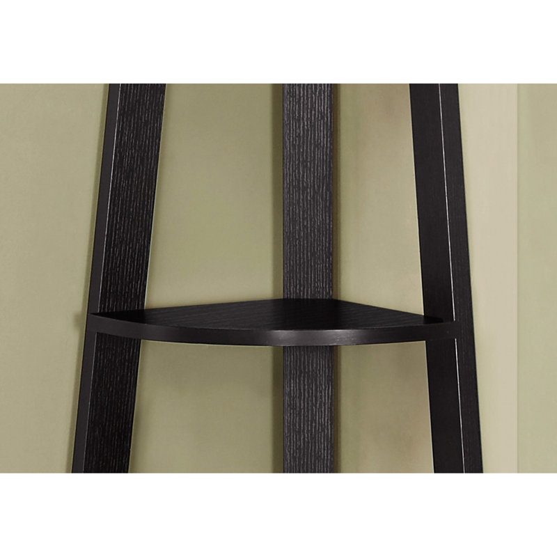 Bibliothèque d'angle à 5 niveaux, H 72 po, pour bureau à domicile, salon, stratifié brun, chambre à coucher tendance