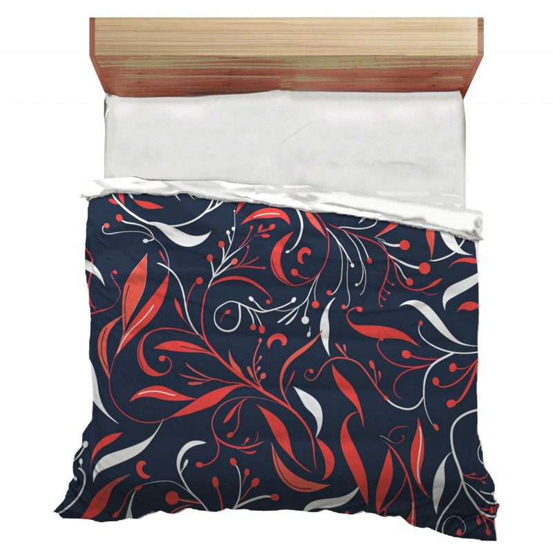Édredon floral en microfibre / polyester, Édredon simple très long