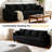 106" Corduroy Sofa Couches For Living Room, Modern Comfy 4 Seater Cloud Sofa With 8" Thick Soft Seat Cushion For Small Space, Bedroom, Apartment, Home Office (black)-401580838