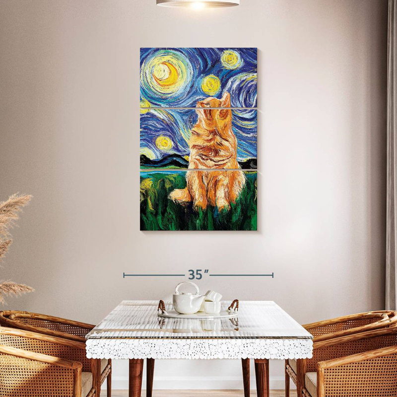 Brampt, chat impressionniste, H 45 po x l 28 po