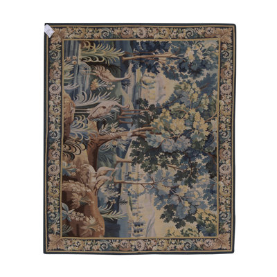 Aubusson Handwoven High-Quality Blue/Green/Beige/Brown Area Rug