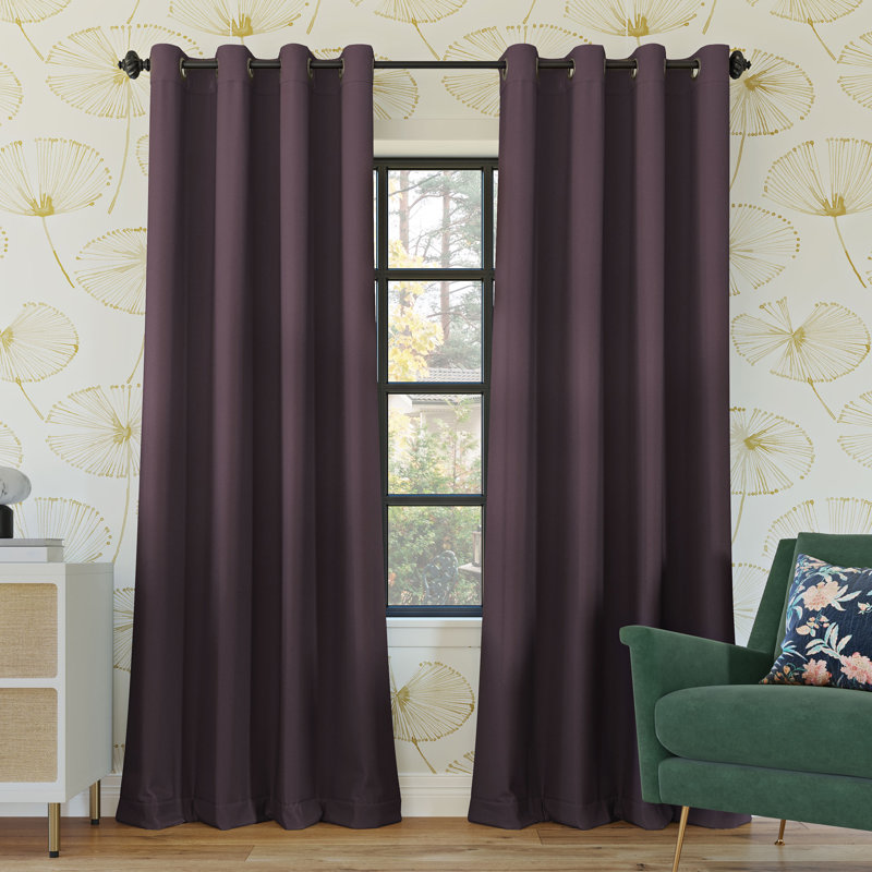 Fig Purple Blackout Grommet Curtain Panel 52"x54"