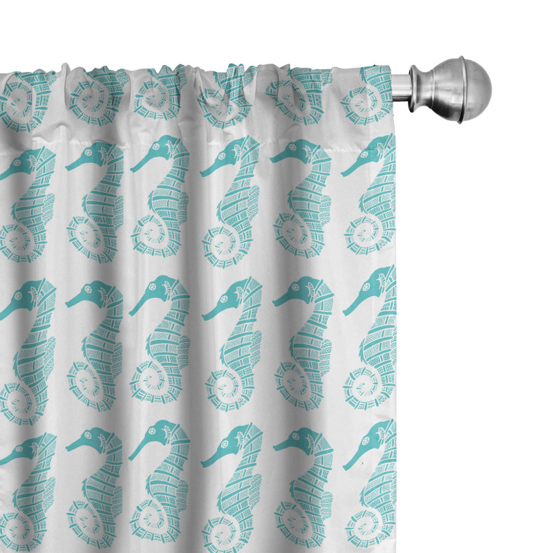Seahorse Semi-Sheer Rod Pocket Curtain Panels, 28" x 95"