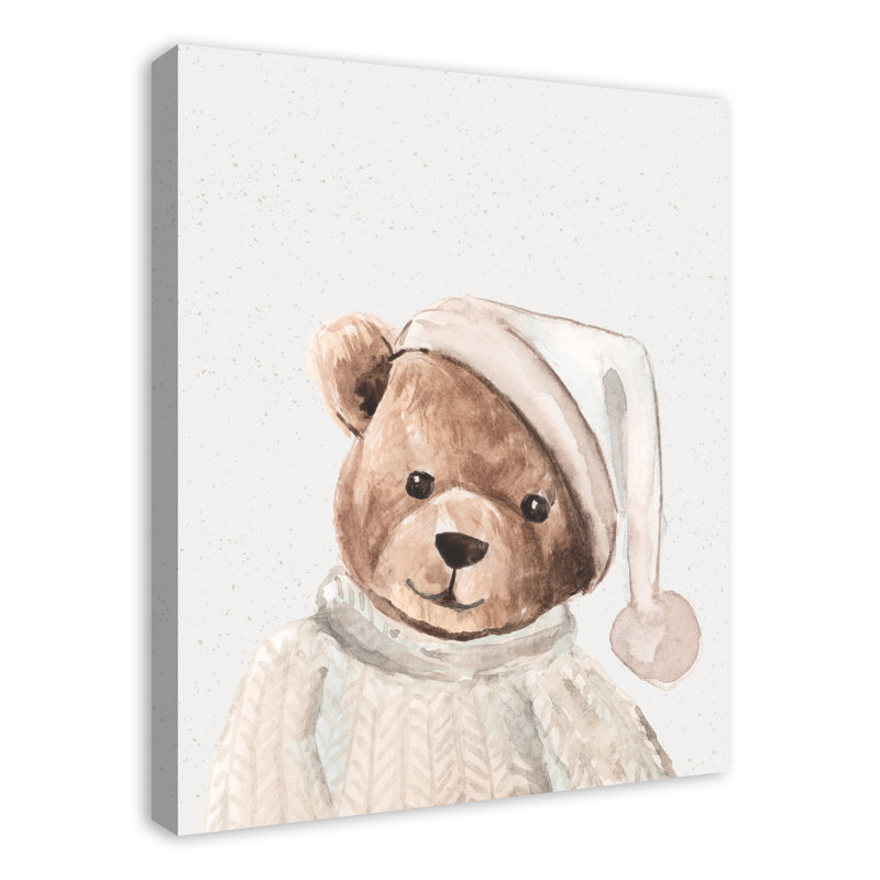 Bedtime Teddy, reproduction sur toile, H 30 po x l 24 po