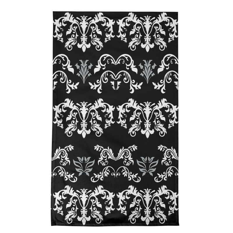 Cotton Tea Towel Kitchen Towel, White/Black/Silver