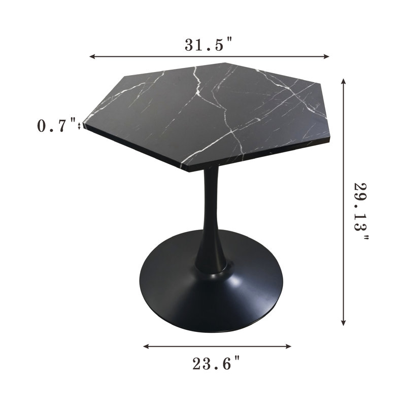 Modern Hexagonal Coffee Table With Stylish Design, Black
