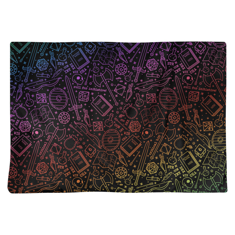 Napperon en coton 18 po Classic RPG, Noir / Rose