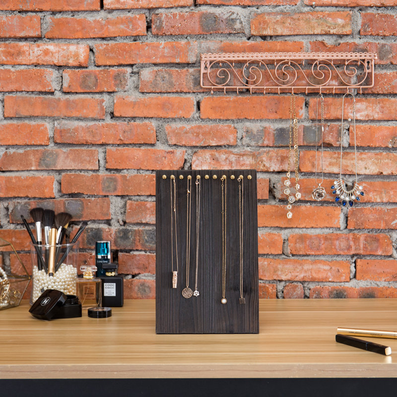 Burnt Wood Necklace Holder Jewellery Stand