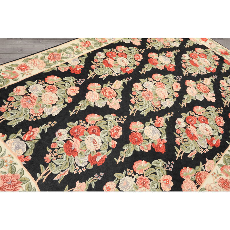 Tapis gris anthracite en laine tissé à la main 6x9