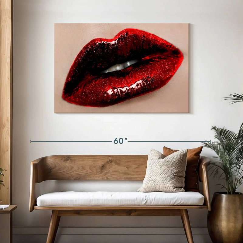 Shuttleworth Dark Red Lips, 30" H x 45" W