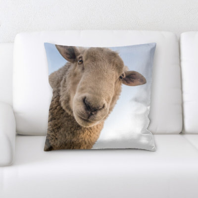 Sheep Microsuede Reversible Throw Pillow