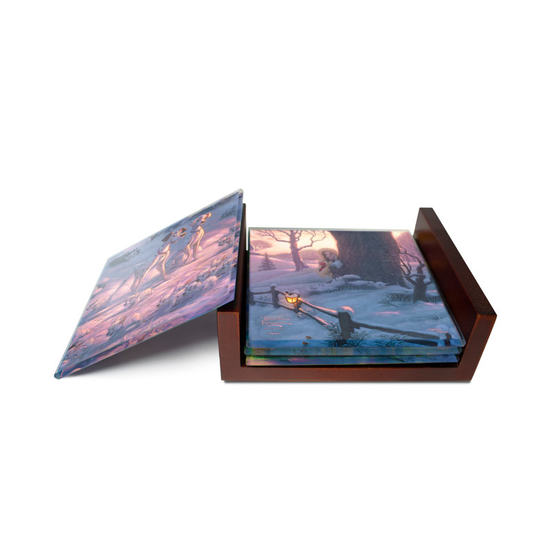 (Symboles) Ensemble de sous-verres en verre Starfire, Disney / 101 Dalmatiens en fuite