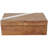 Mango Wood Decorative Brown Box with Silver Diagonal Stripes Set