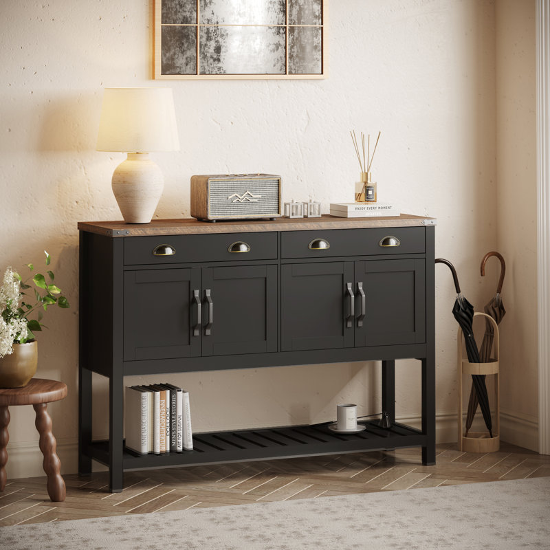 Console 47 po Modern Farmhouse, Noir