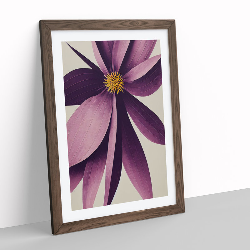 The Tranquil Flower - Framed Print, 64cm H x 46cm W x 2cm D, Walnut
