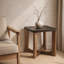 Table d'appoint Mid-Century moderne en bois massif et placage de manguier - Moka et noyer