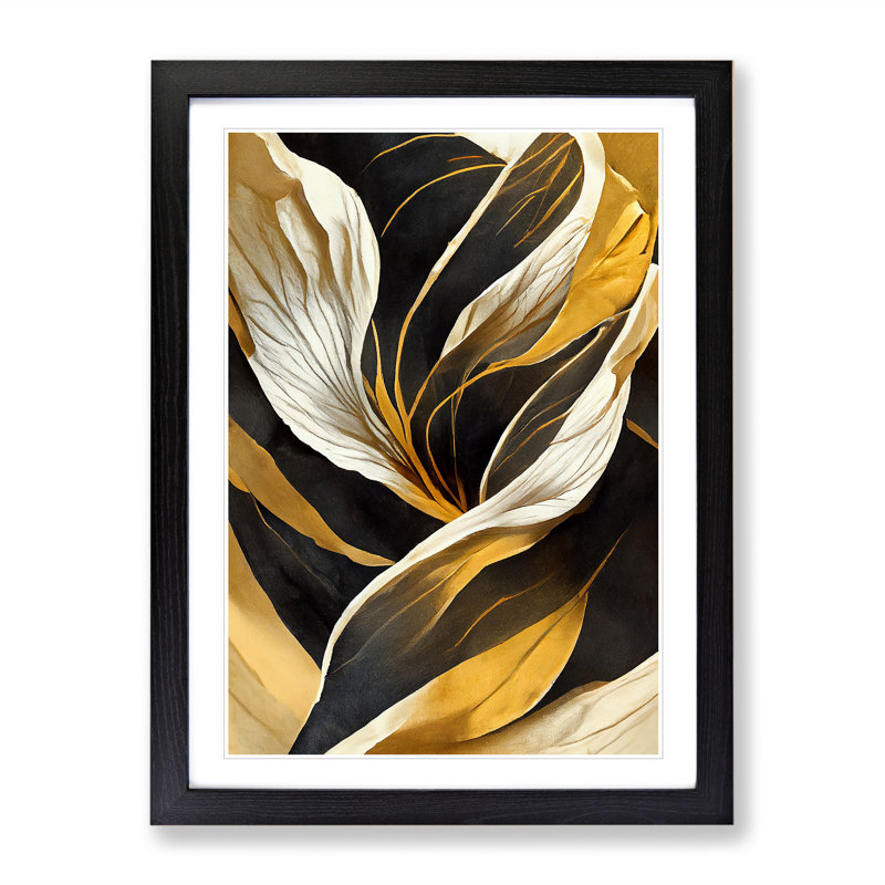 Splendorous Flowers Abstract - Wall Art, Black Framed, 34cm H x 25cm W x 2cm D