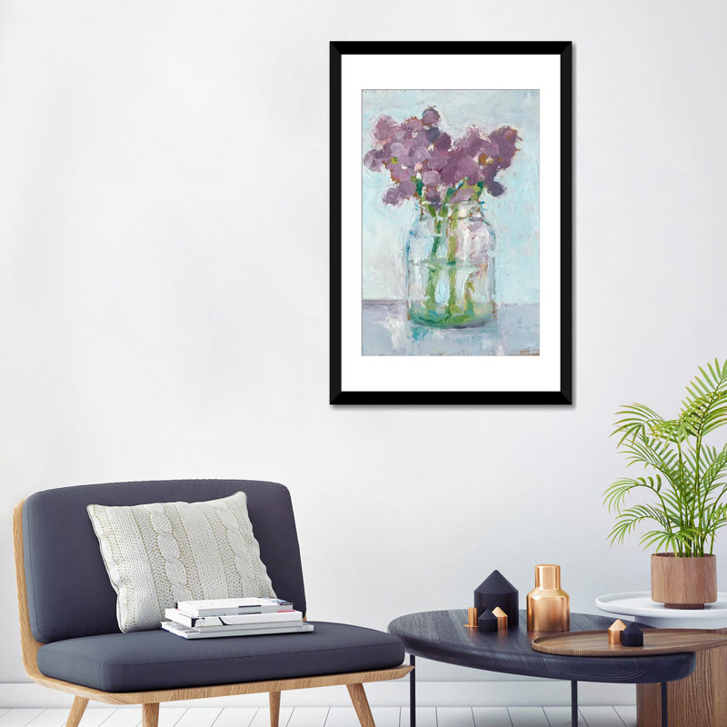 « impressionniste floral study ii », impression sur toile, H 32 po x l 24 po x P 1 po, Papier d'art encadré noir, Blanc