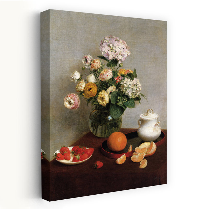 Fleurs et fruits, H 24 po x l 16 po