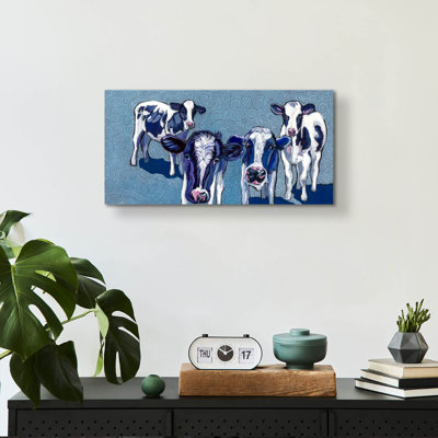 Gracie Oaks 'Four Cows' by Kathryn Wronski Acrylic Glass Wall Art