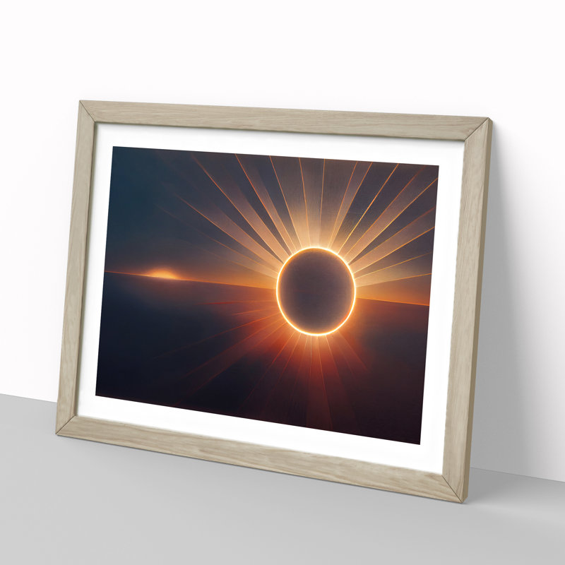 Abstract Sunset Vol.1 - Framed Print, 34cm H x 46cm W x 2cm D, Oak