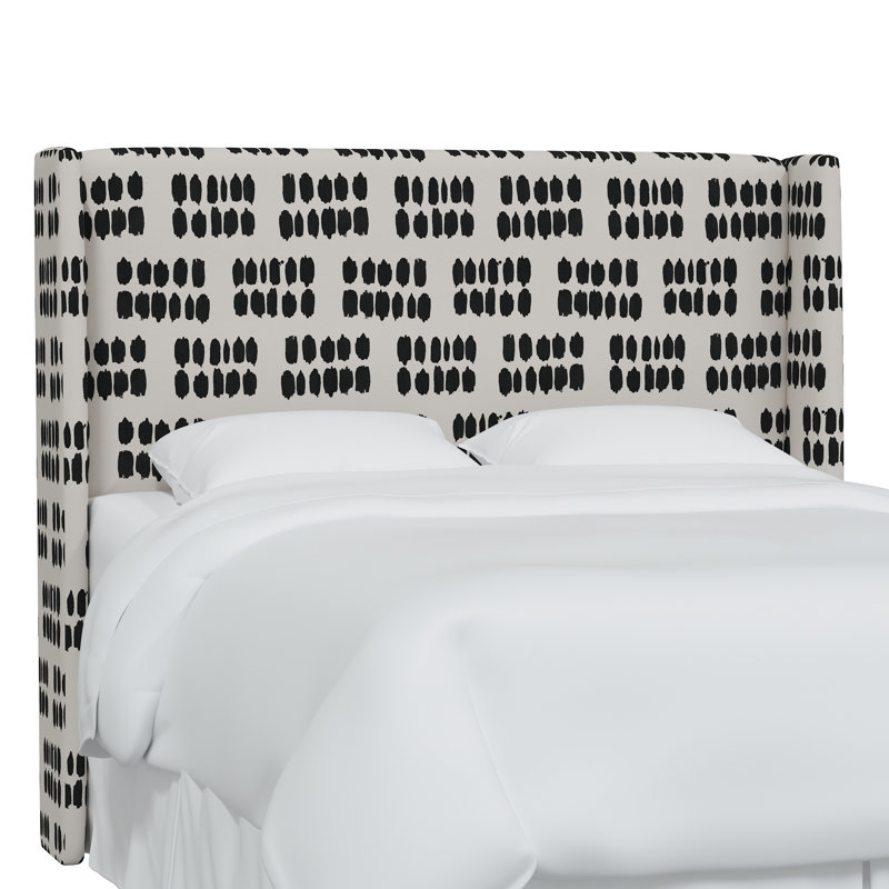 Tête de lit tapissier à oreilles Stickland, Très grand, Flutter Shibori Indigo Oga