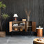 Buffet décoratif 3 tiroirs avec portes de rangement, buffet en bois pour le salon, le vestibule, la chambre à coucher, art en métal-1138673218