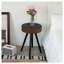 Table d'appoint ronde, table d'appoint en bois brun de 15,7 pouces avec pieds courbés pour le salon ou la chambre à coucher