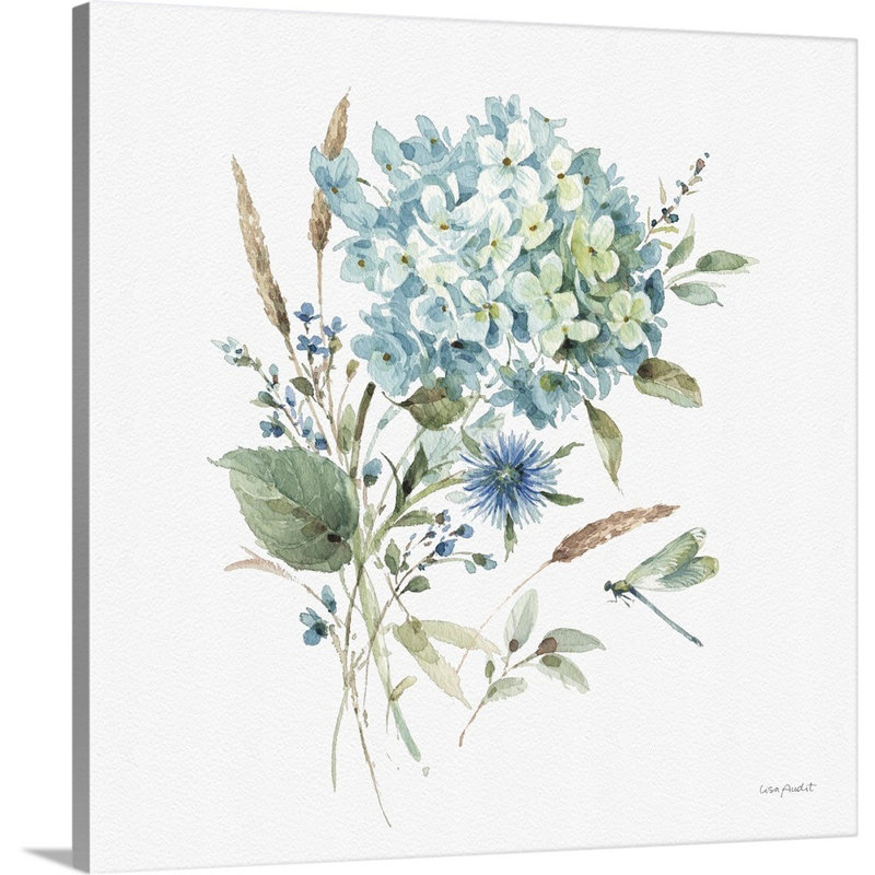 «Bohemian Blue 03 on White» par Lisa Audit - reproduction d'art, H 36 po x l 36 po x P 1,25 po, Toile tendue
