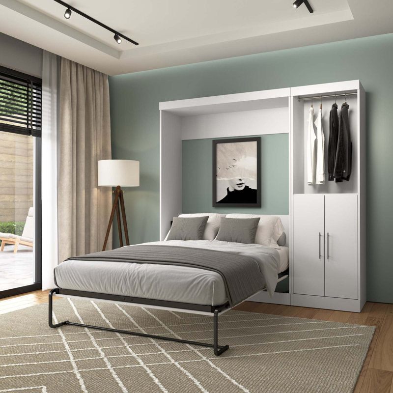 Velora Murphy Storage Bed, White, Full
