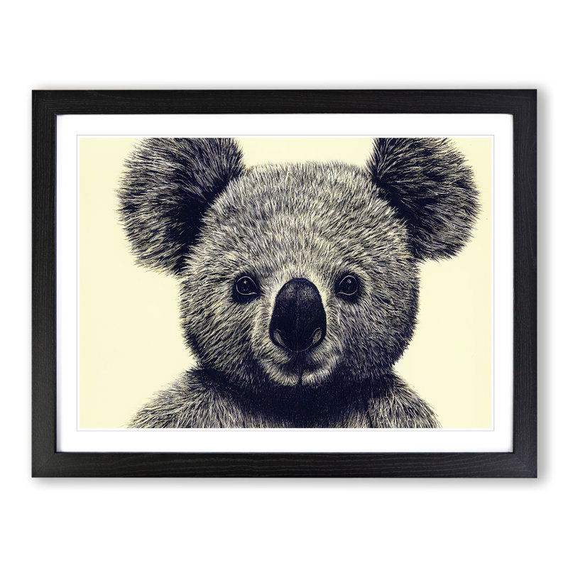 Flawless Koala Bear - Single Picture Frame Print, Black, 25cm H x 34cm W x 2cm D