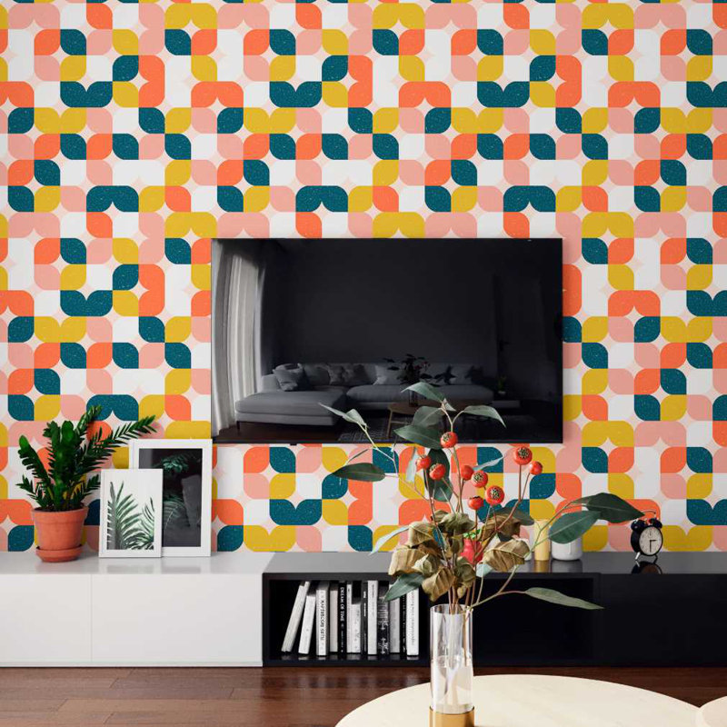 Rouleau de papier peint adhésif Ahsanul, L 96 po x l 24 po