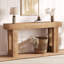 Farmhouse Console 63 po - Longue table d'entrée en bois, canapé rectangulaire derrière