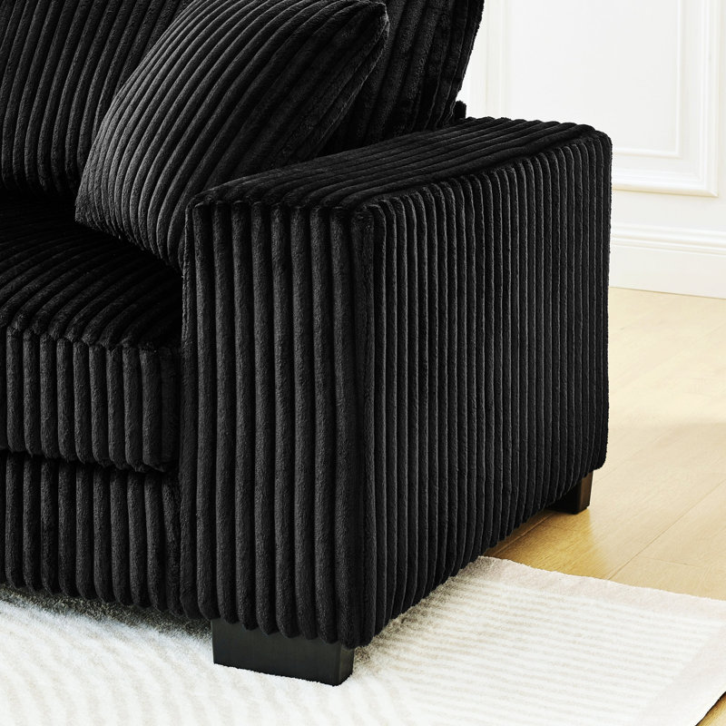 Canapé modulaire rembourré, canapé modulaire en L, Noir