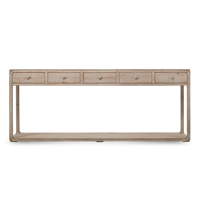 Ming 83.86'' W Solid Wood Console Table