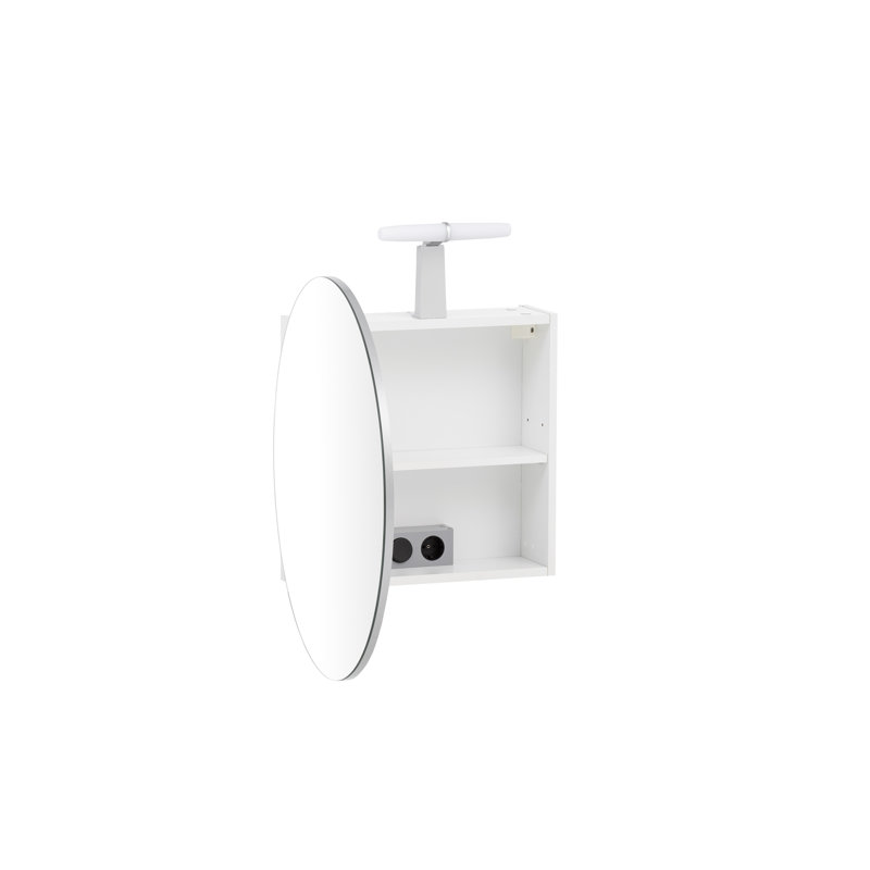 65 cm x 68 cm Ronald Mirror Cabinet with LED Lighting, Matte White