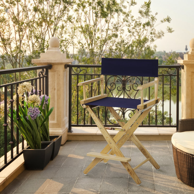 Chaise de réalisateur Alyzon, Bleu marine, Naturel