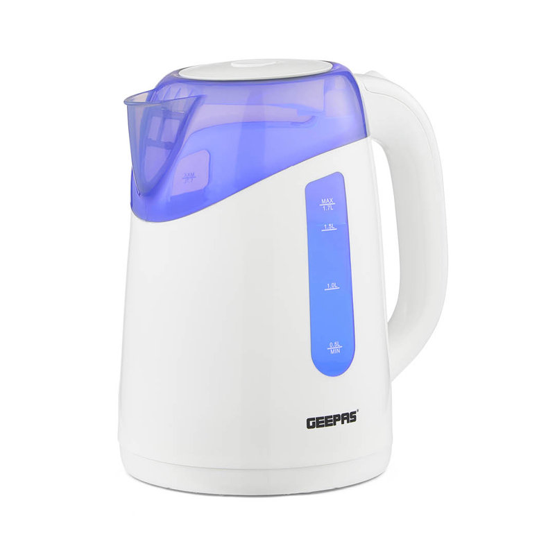 GEEPAS Illuminating Electric Kettle | 1.7L Cordless Jug Kettle with LED Lighting for Hot Water Tea or Coffee | Boil Dry Protection & Auto Shut Off | Swivel Base with Auto Lid Open | 2200W